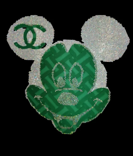 Green sparkle iron on rhinestone transfers