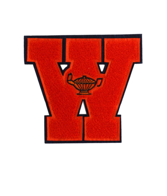 Letter W iron on letterman varsity patches