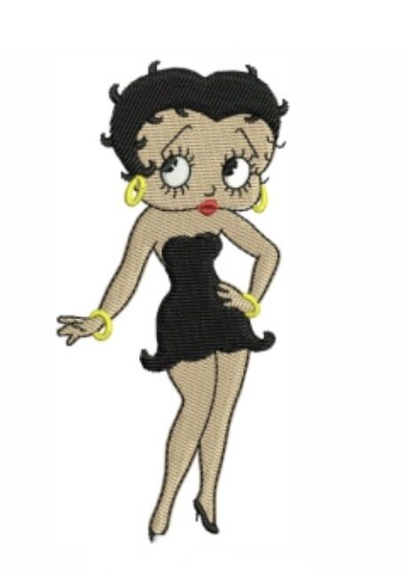 Betty hoop black dress embroidery patch