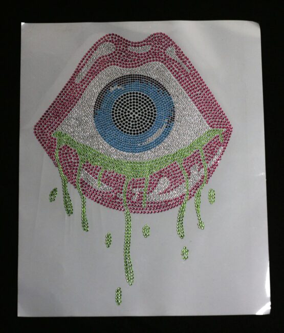 Coloful evil eye iron on rhinestone transfers
