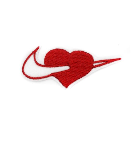 Heart swoosh iron on embroidery patches