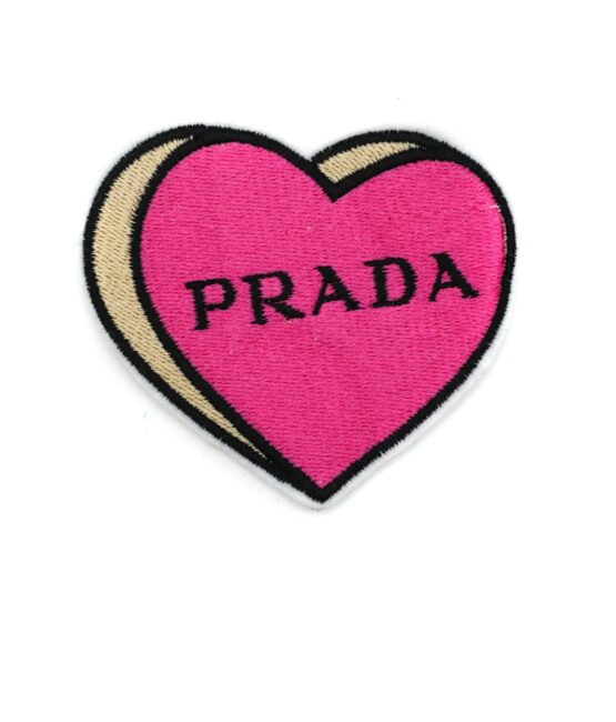 Heart P double iron on embroidery patches