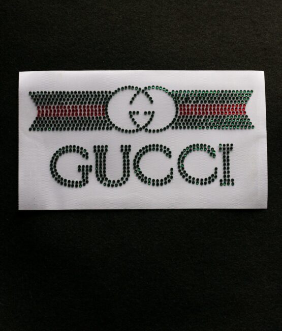 G logo iron on rhinestone transfers