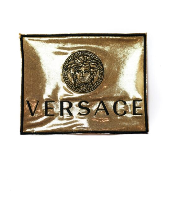large Metallic logo V iron on embroidery patches