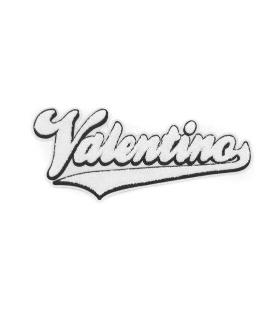 White valentino chenille iron on patch