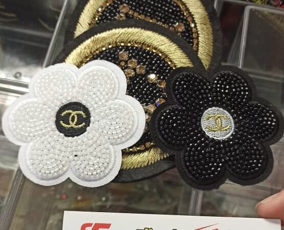 Flower beaded c embroidery patches