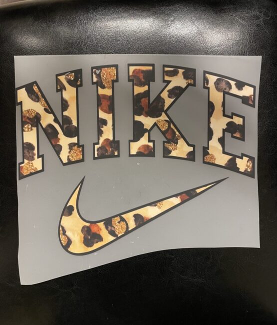 Animal print swoosh pattern iron on heat transfers