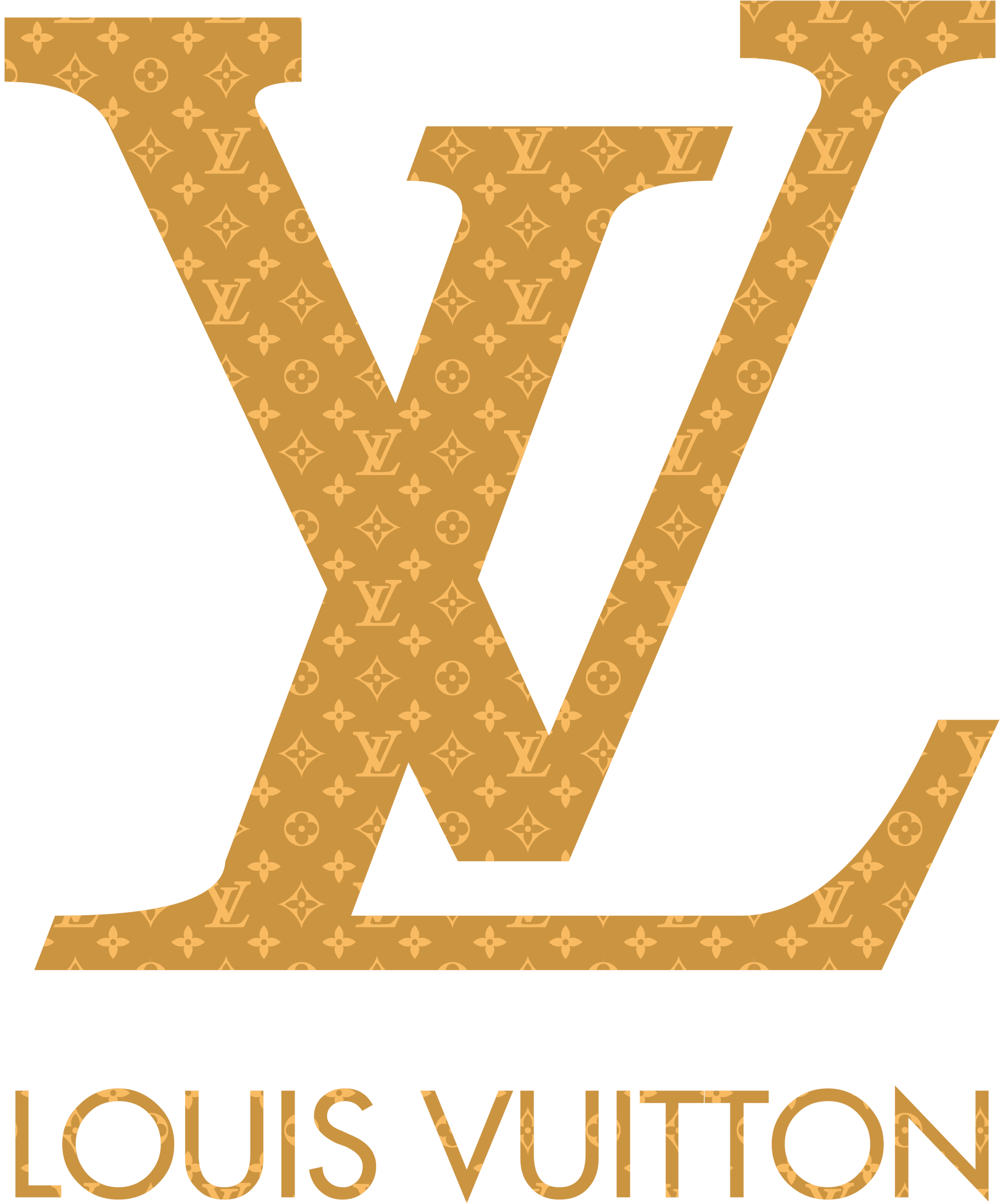 Louis Vuitton Gold patern PNG
