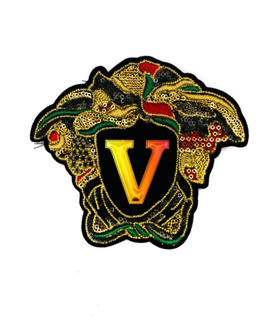 Head V badge embroidery patches