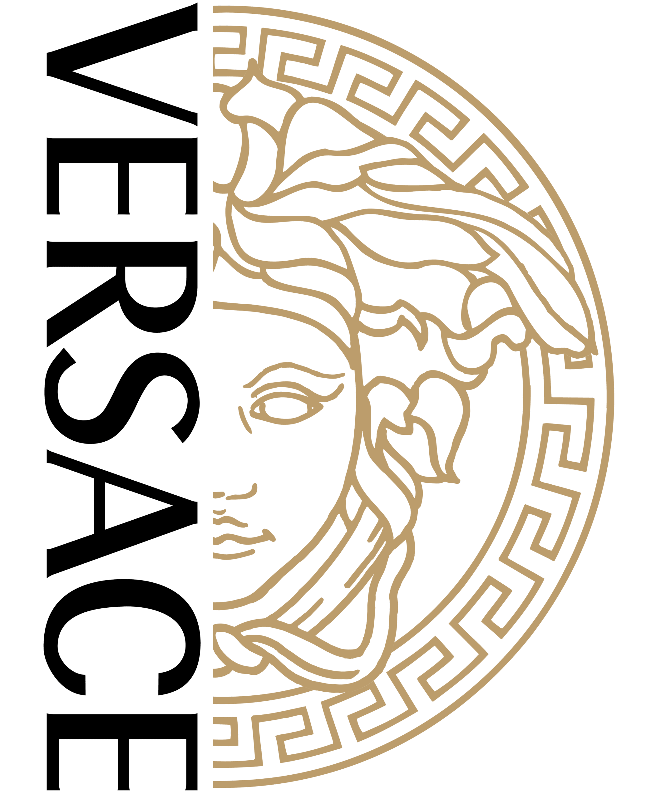 Versace medusa vertical black PNG