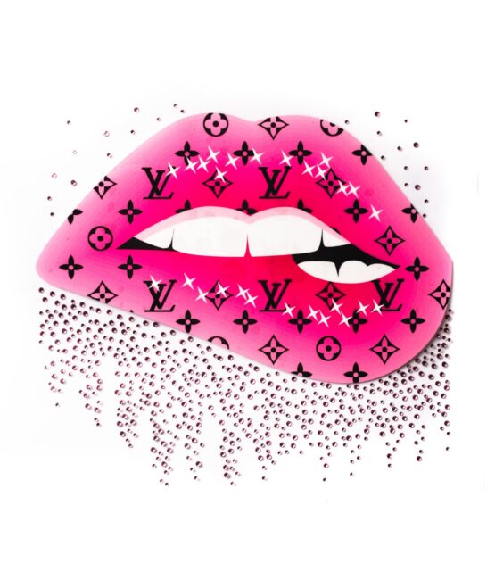 LV pink lip iron on heat transfers