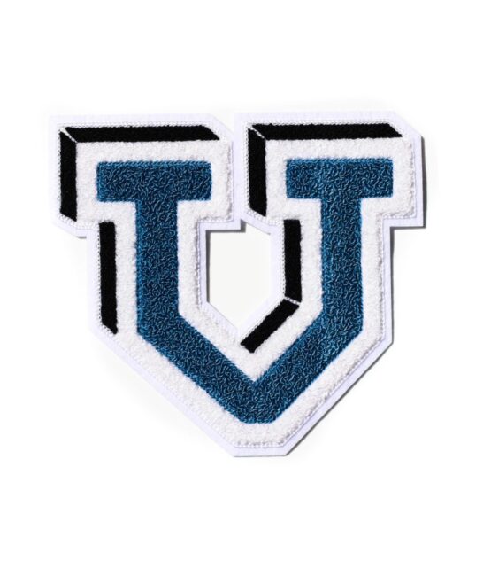 Letterman V iron on chenille patches