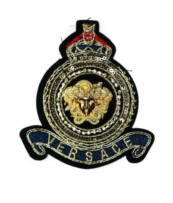 V Snake head badge embroidery patches