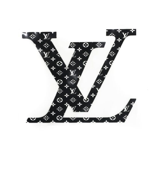 LV black pattern iron on heat transfers