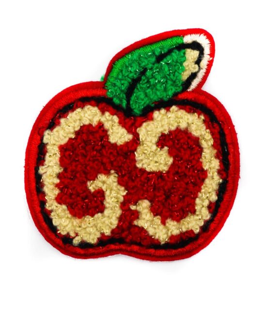 Chenille apple iron on patches