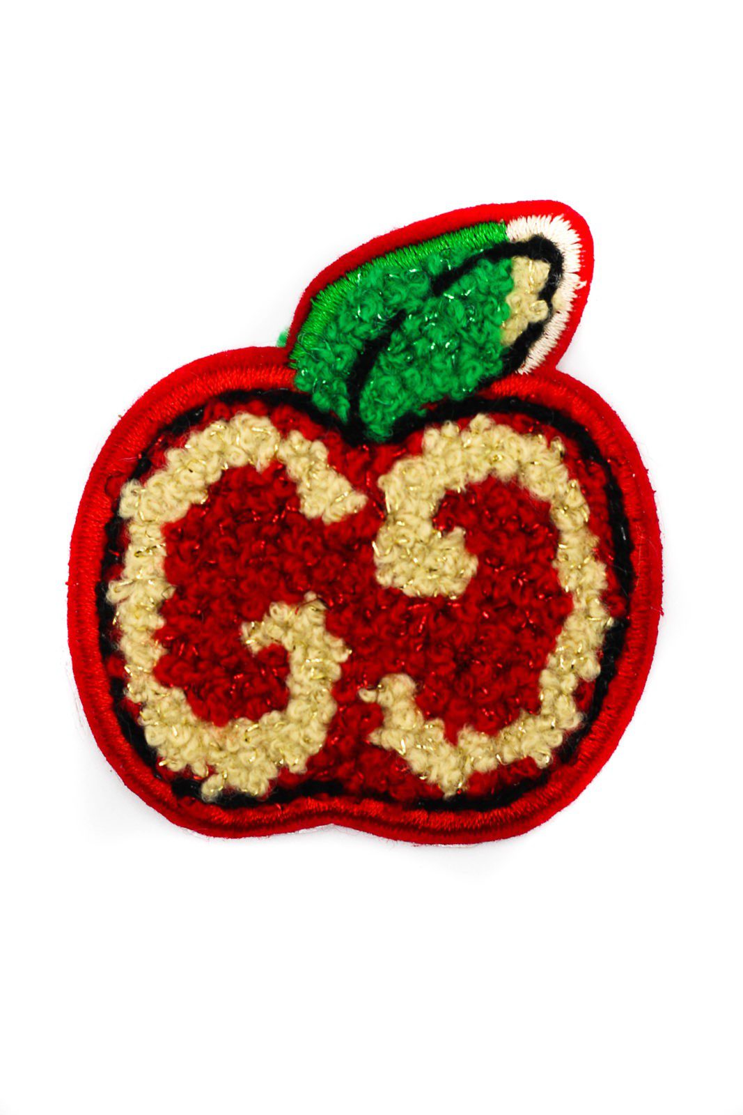 Chenille apple iron on patches