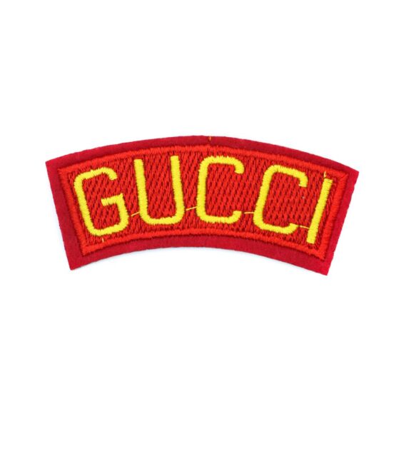 Red letter iron on embroidery patches
