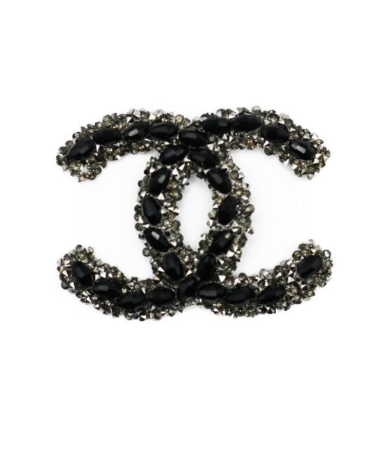 Dark Black Rhinestone patches Pearl iron on