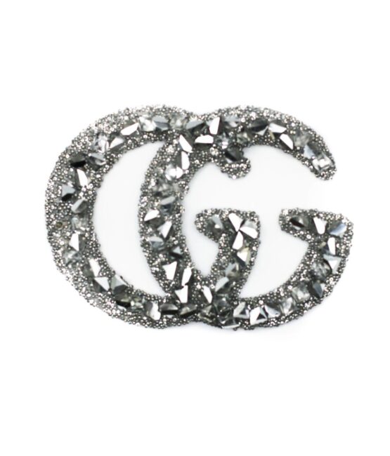 Glass G Iron on Rhinestone patches