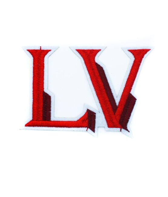 Red letter embroidered iron on patches