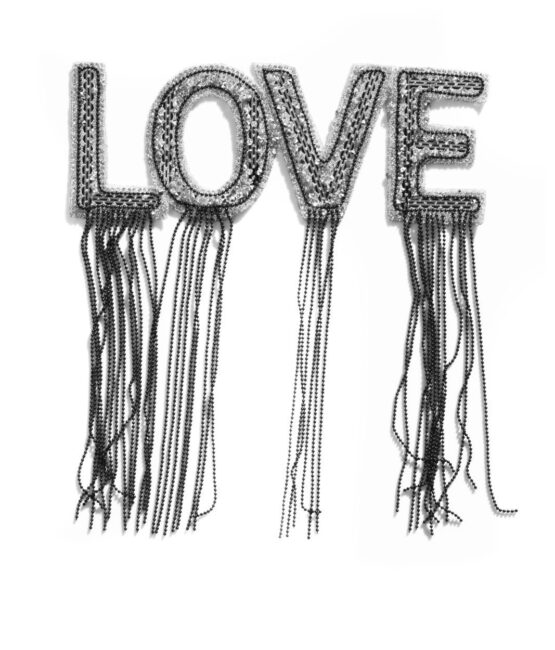Love Fringe sequin embroidery Patch