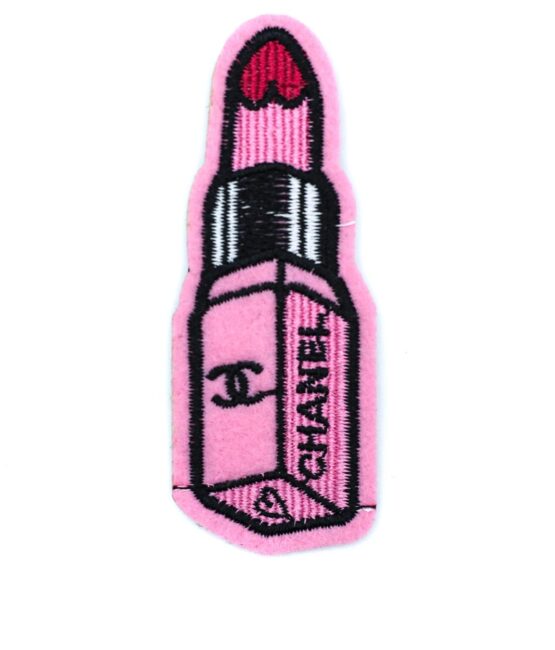 Pink lipstick iron embroidery patches
