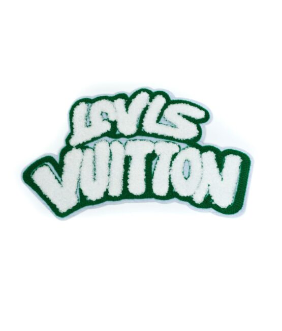 White green varsity iron on chenille patches