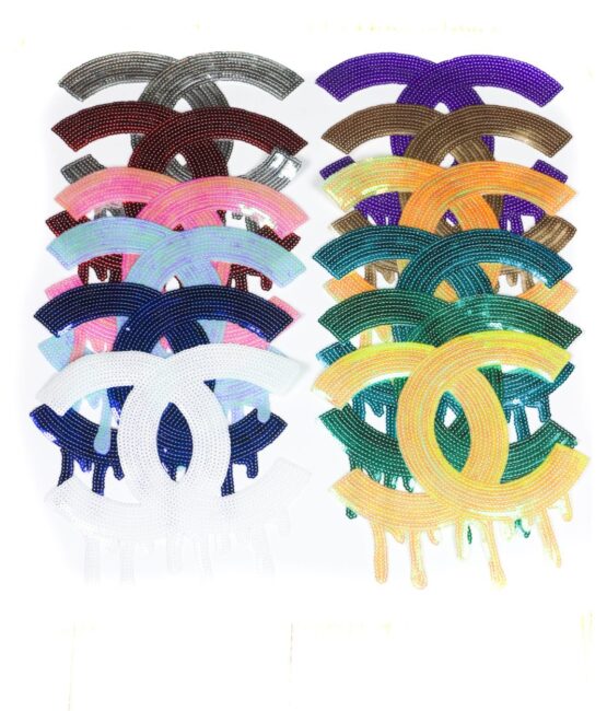 Shiny Large CC Sequin Patch iron on