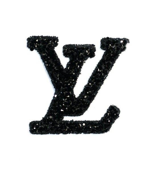 lv iron on rhinestone patch