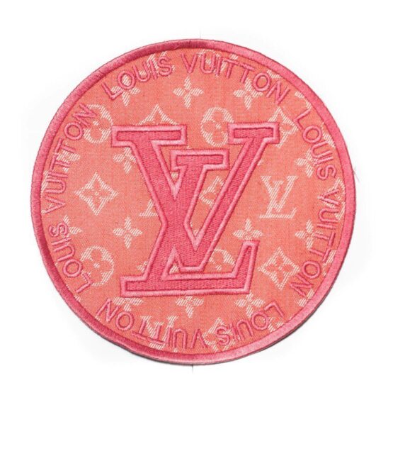 Pink design L iron on embroidered patches
