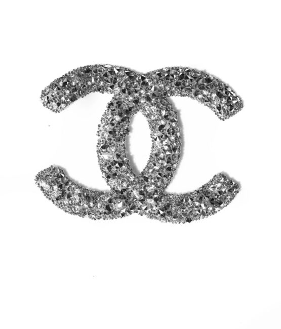 Blissful Silver C iron on rhinestone patches