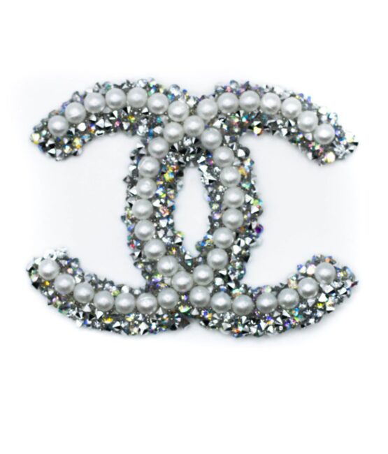 White Pearl Rhinestone Iron on patches