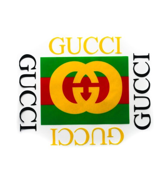 Gucci logo iron on heat transfers