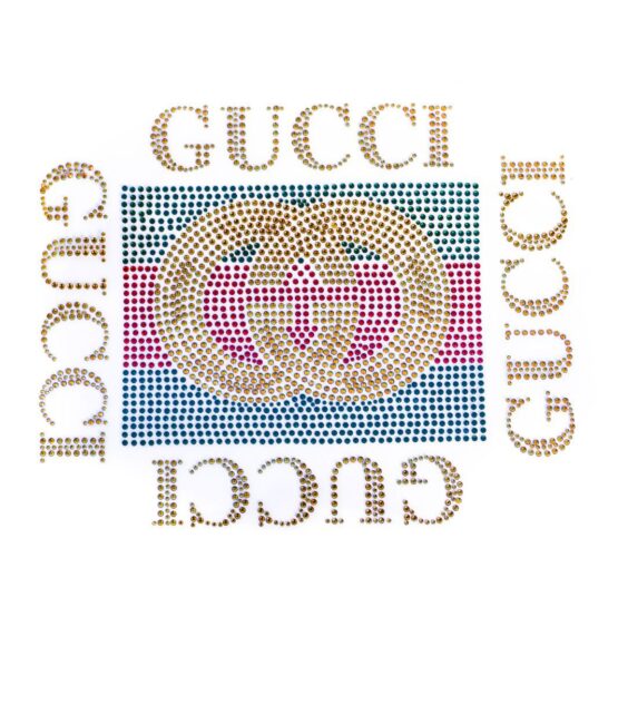 Red and green Rhinestone Iron on patches