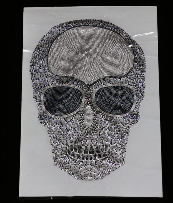 Silver Large Skull Rhinestone Transfers