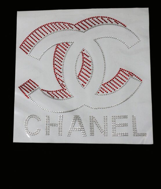 Red silver iron on rhinestone transfers