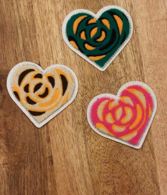 Heart embroidered patch