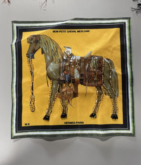 Beaded fabric patches