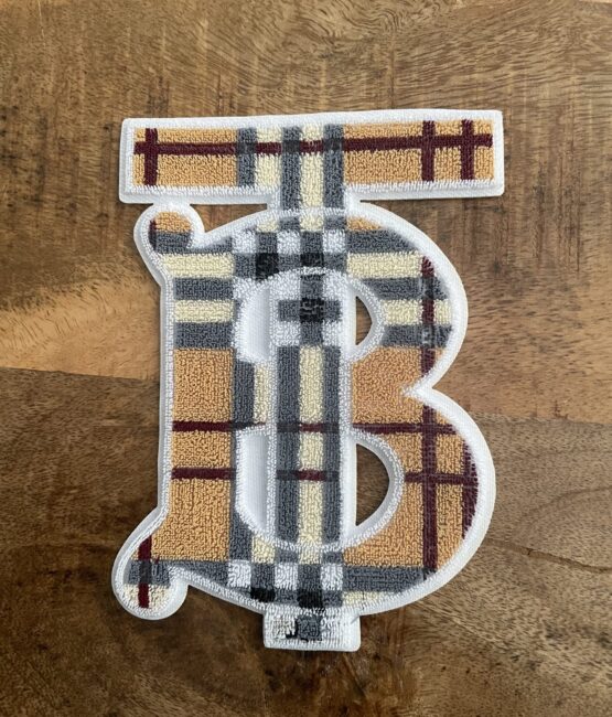 B brown pattern iron on chenille patches 1