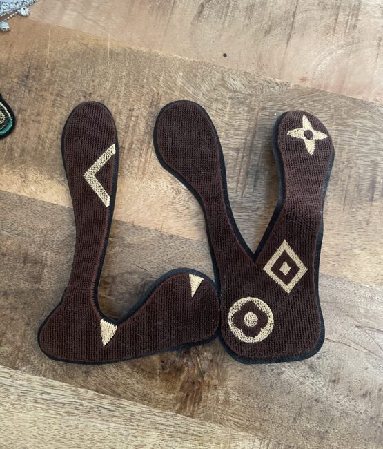 Brown lv chenille patch