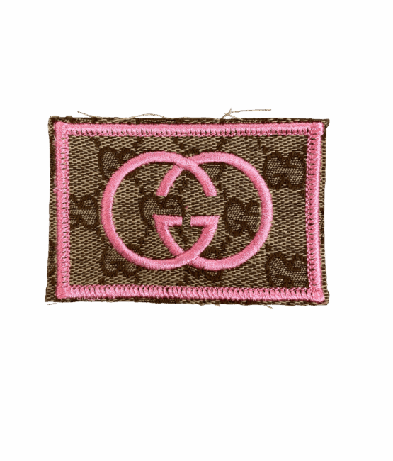 Brown pattern iron on embroidery patches