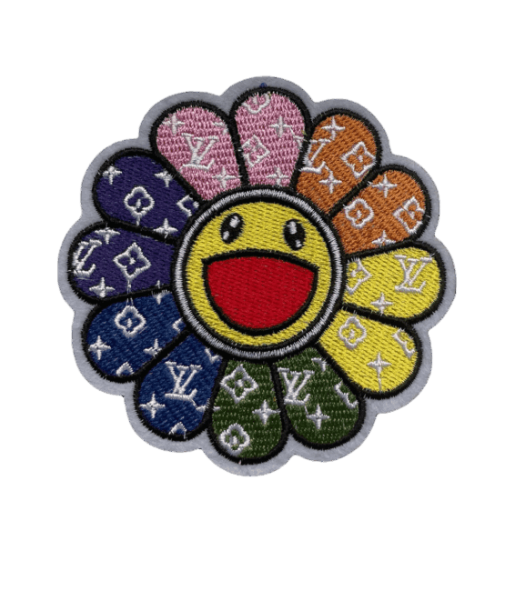 Smiley iron on embroidery patches