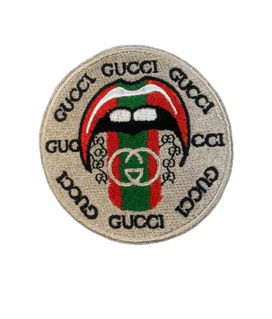 Round iron on embroidery patches