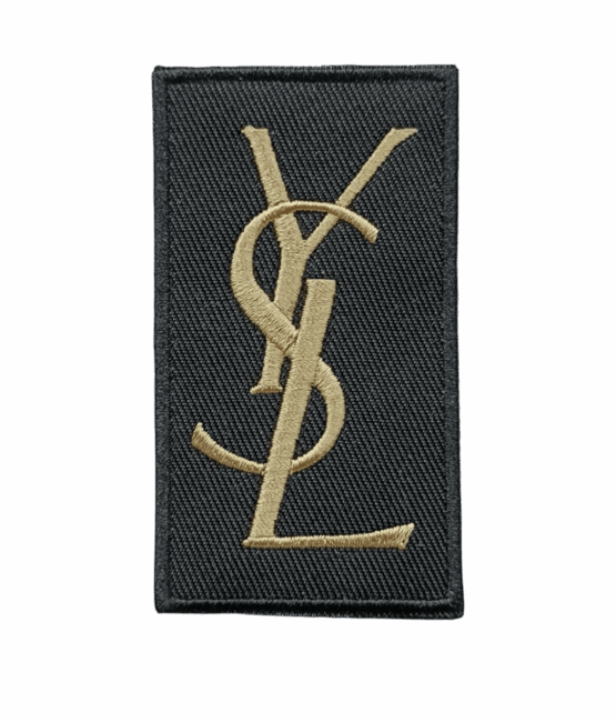 Black logo iron on patches