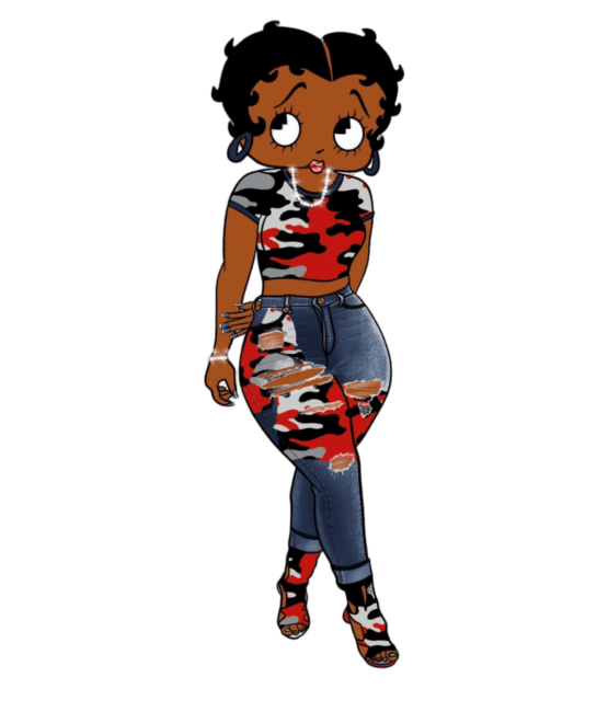Fashion Camo red melanin girl iron heat transfers
