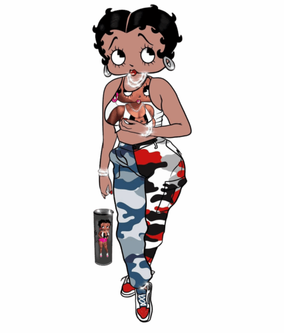 Fashion Camo red blue melanin girl iron heat transfers
