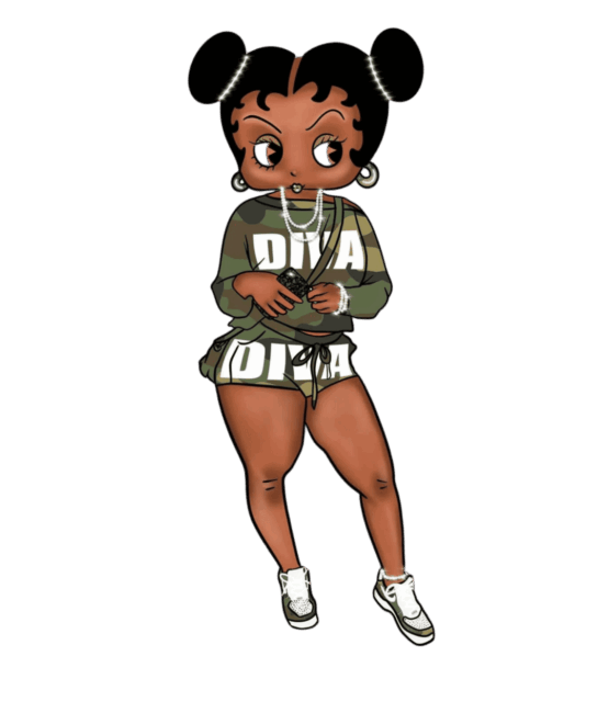 Fashion Diva melanin girl iron heat transfers