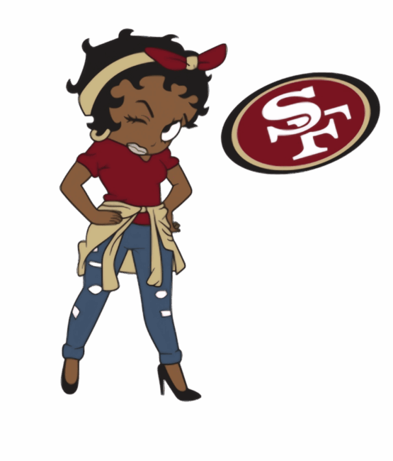 SF Betty melanin girl sports heat transfers