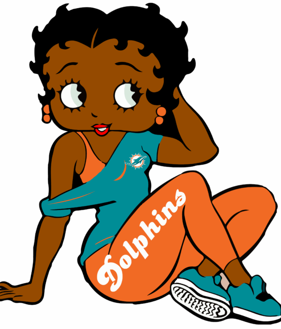 Dolphins melanin girl sports heat transfers 2