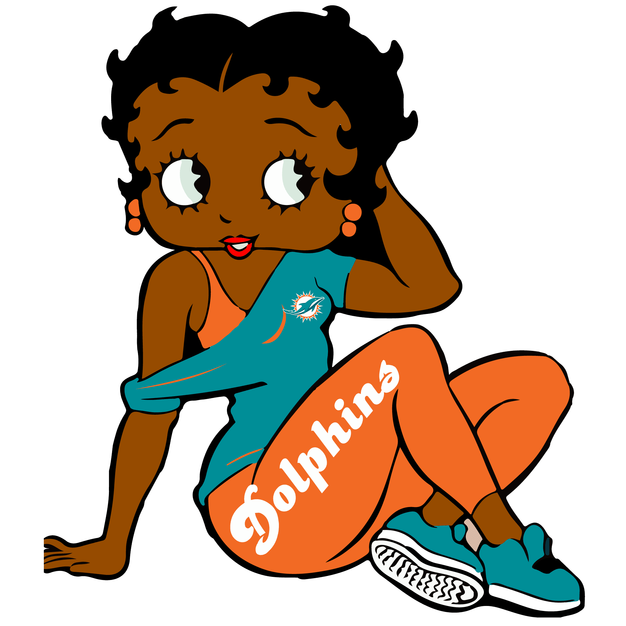 Dolphins melanin girl sports heat transfers 2